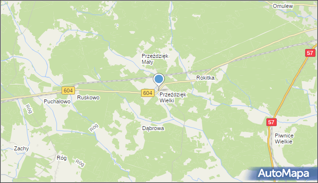 mapa Przeździęk Wielki, Przeździęk Wielki na mapie Targeo